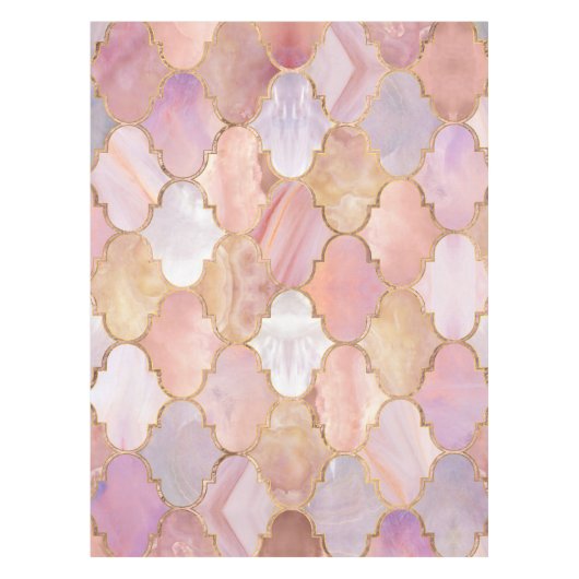 Marokkaanse trellis pastel minerale texturen tafelkleed (Voorkant)