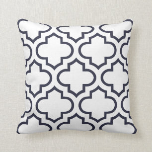 Marokkaanse Trellis Pattern Pillow bij Navy Blue Kussen