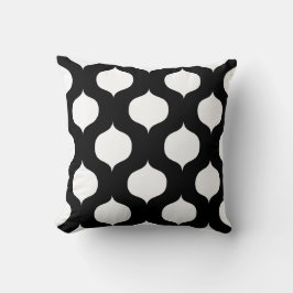 Marokkaanse Trellis Pattern Pillow in Black and Wh Kussen