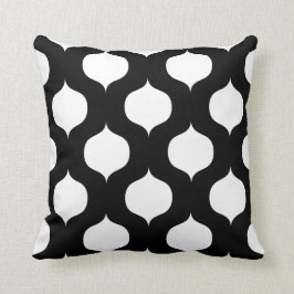 Marokkaanse Trellis Pattern Pillow in Black and Wh Kussen