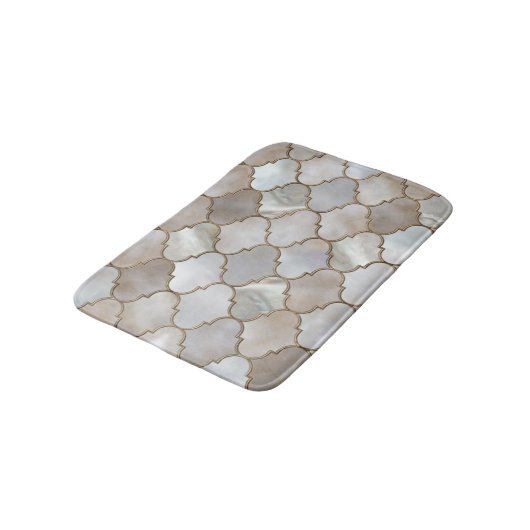 Marokkaanse trellis Pearl en Gold Badmat (Gekanteld)