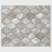 Marokkaanse trellis Pearl en Gold Cadeaupapier (Vlak)