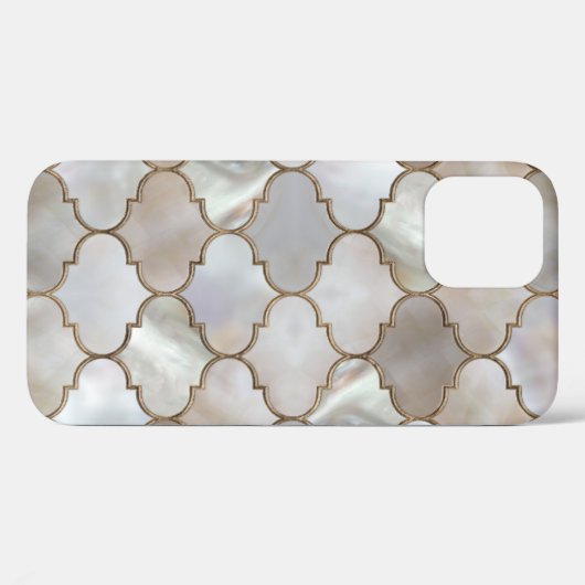 Marokkaanse trellis Pearl en Gold Case-Mate iPhone Case (Achterkant (horizontaal))