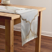 Marokkaanse trellis Pearl en Gold Korte Tafelloper (Voorbeeld)