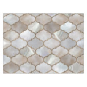 Marokkaanse trellis Pearl en Gold Tafelkleed (Voorkant (Horizontaal))