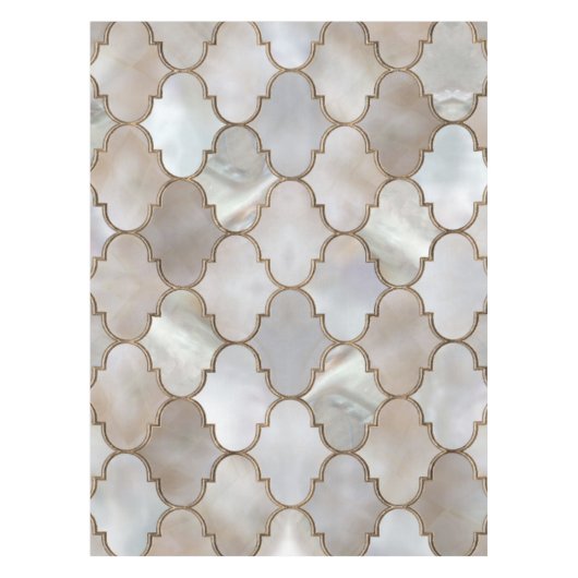 Marokkaanse trellis Pearl en Gold Tafelkleed (Voorkant)