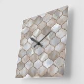 Marokkaanse trellis Pearl en Gold Vierkante Klok (Hoek)