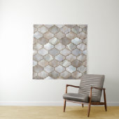 Marokkaanse trellis Pearl en Gold Wandkleed (In situ)