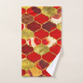 Marokkaanse trellis Reds en Gold Bad Handdoek (Handdoek)