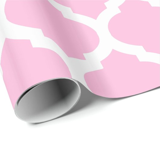 Marokkaanse trellis roze en witte gepatterde omhul cadeaupapier (Rol Hoek)