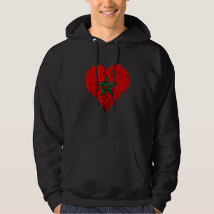 Marokkaanse trots hart Marokkaanse vlag Marokkaans Hoodie