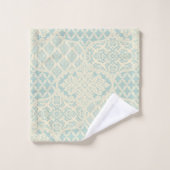 Marokkaanse uienpatroon in gletsjer blauw en crème bad handdoek (Wasdoekje)