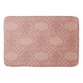 Marokkaanse uienpatroon in Terra-Cotta en linnen Badmat (Voorkant)