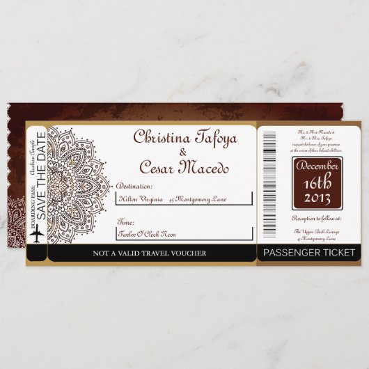 Marokkaanse uitnodiging tot het indienen van een b (Voorkant / Achterkant)