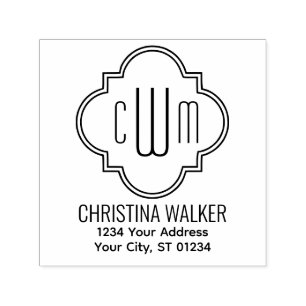 Marokkaanse Vierblad 3 Initiele Naam # Ret Adres  Zelfinktende Stempel