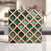 Marokkaanse vierbladige tegel turquoise rustiek vi tegeltje
