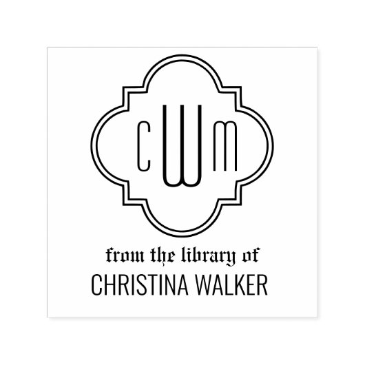 Marokkaanse Vierpas 3 Initiële Bibliotheek Boeknaa Zelfinktende Stempel (Design)