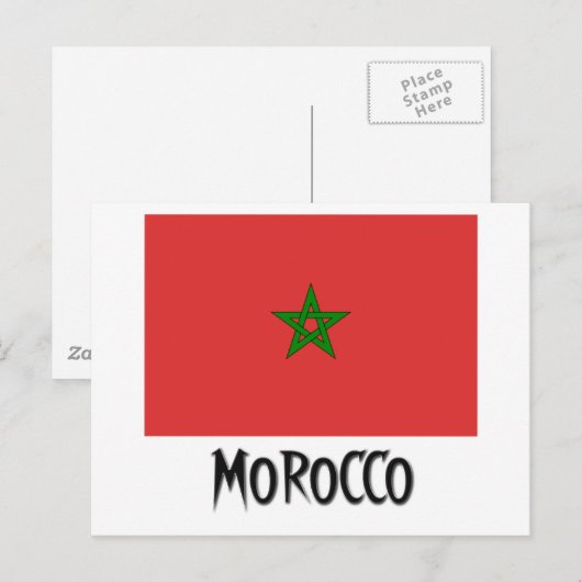 Marokkaanse vlag briefkaart (Voorkant / Achterkant)