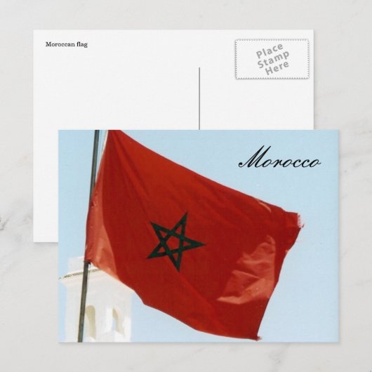 marokkaanse vlag briefkaart (Voorkant / Achterkant)