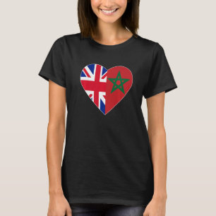 Marokkaanse vlag Britse vlag Marokkaanse liefde Ma T-shirt