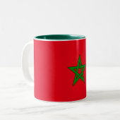Marokkaanse vlag drapeau du Maroc Tweekleurige Koffiemok (Voorkant links)