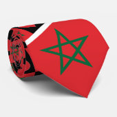 Marokkaanse vlag- en hartpatroon Marokkaanse trots Stropdas (Opgerold)