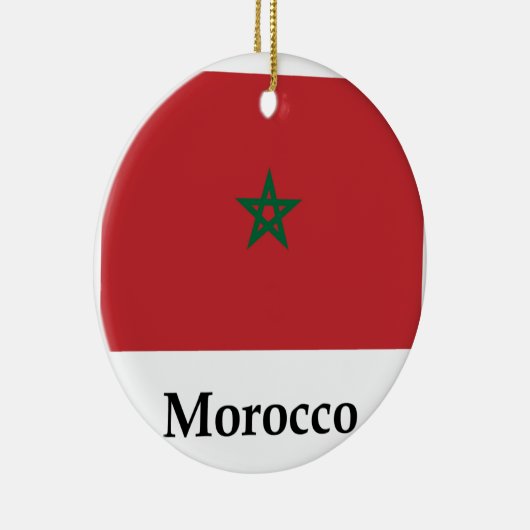 Marokkaanse vlag en naam keramisch ornament (Rechts)