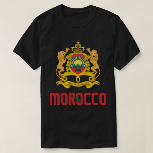 Marokkaanse vlag en wapenschild t-shirt (Design voorkant)
