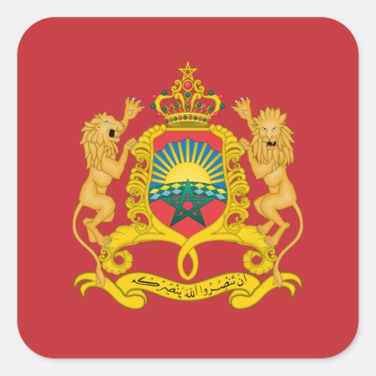 Marokkaanse vlag en wapenstilstand, vlag van Marok Vierkante Sticker (Voorkant)