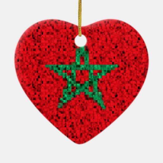 Marokkaanse vlag glitter-versiering keramisch ornament (Achterkant)