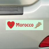 Marokkaanse vlag Heart + Map Bumpersticker (Op auto)