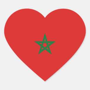 Marokkaanse vlag Heart Sticker