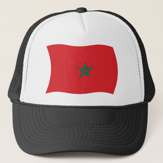 Marokkaanse Vlag Hoed Trucker Pet (Voorkant)