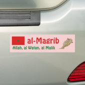 Marokkaanse vlag + kaartBumpersticker Bumpersticker (Op auto)
