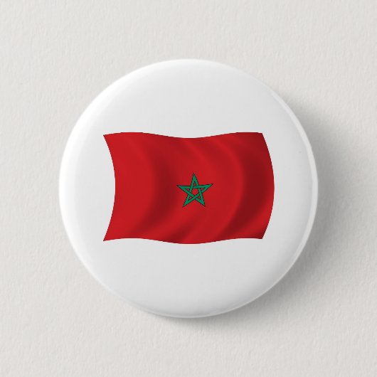Marokkaanse Vlag Knop Ronde Button 5,7 Cm (Voorkant)