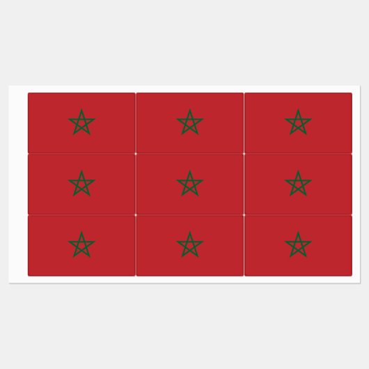 Marokkaanse vlag labels (Vel)