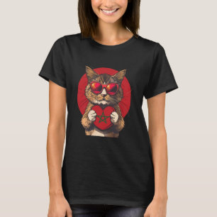 Marokkaanse Vlag Marokkaanse Wortels Hart Kat Maro T-shirt