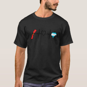Marokkaanse vlag Marokko Honduras Heartbeat T-shirt