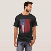 Marokkaanse vlag Marokko Verenigde Staten Amerikaa T-shirt (Voorkant volledig)