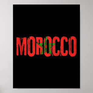 Marokkaanse Vlag Marokko Voetbalshirt Voor Mannen Poster