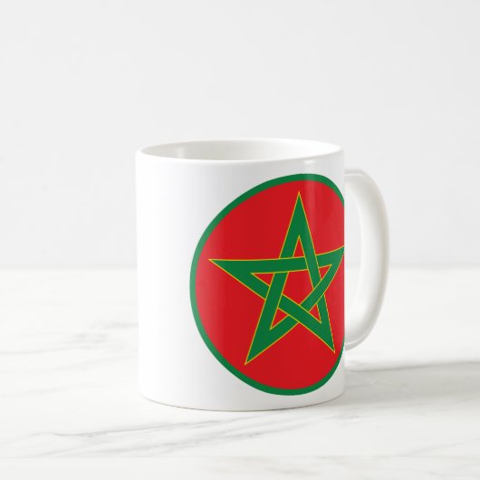 Marokkaanse vlag Mok. Koffiemok (Voorkant rechts)