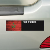 Marokkaanse vlag op oude houten graan bumpersticker (Op auto)