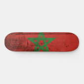 Marokkaanse vlag op oude houten graan persoonlijk skateboard (Horizontaal)