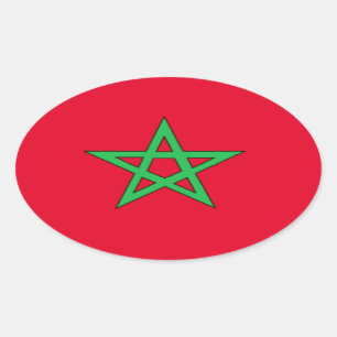 Marokkaanse vlag ovale sticker