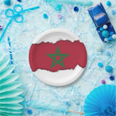 Marokkaanse vlag papieren bordje (Feest)