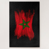 Marokkaanse vlag, penseelstreek, nationale vlag legpuzzel (Verticaal)
