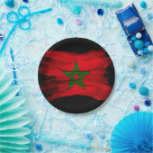 Marokkaanse vlag, penseelstreek, nationale vlag papieren bordje (Feest)