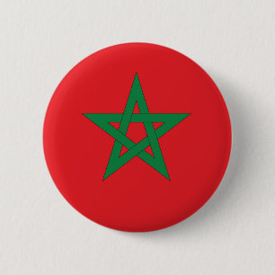 marokkaanse vlag ronde button 5,7 cm