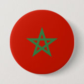Marokkaanse vlag ronde button 7,6 cm (Voorkant)