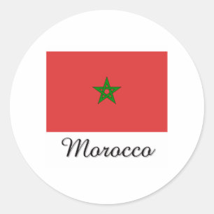 Marokkaanse vlag ronde sticker